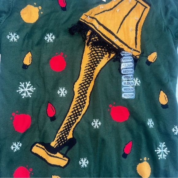 Christmas Story Leg Lamp Sweater Size Medium NWT - Picture 2 of 5